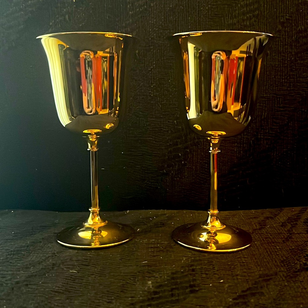 24k Gold Plated WMF Ikora Goblets Made in Germany - Vintage